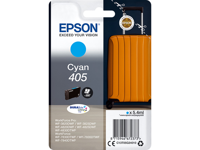 C13T05G24010 EPSON WF4825DWF TINTE CYA 405 5,4ml 300Seiten Standard Kapazitaet