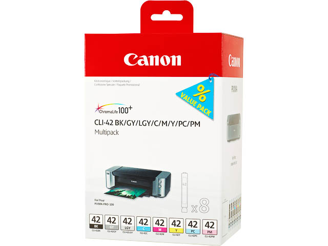 CLI42 CANON PRO100 TINTE (8) 6384B010 Nr.42 8x13ml GY/LG/PC/PM/CMYK