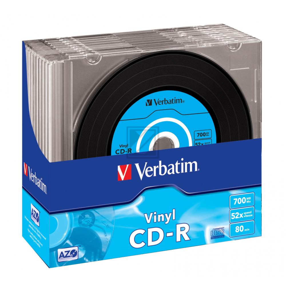 VERBATIM CDR80 700MB 52x (10) SC 43426 Slim Case Vinyl