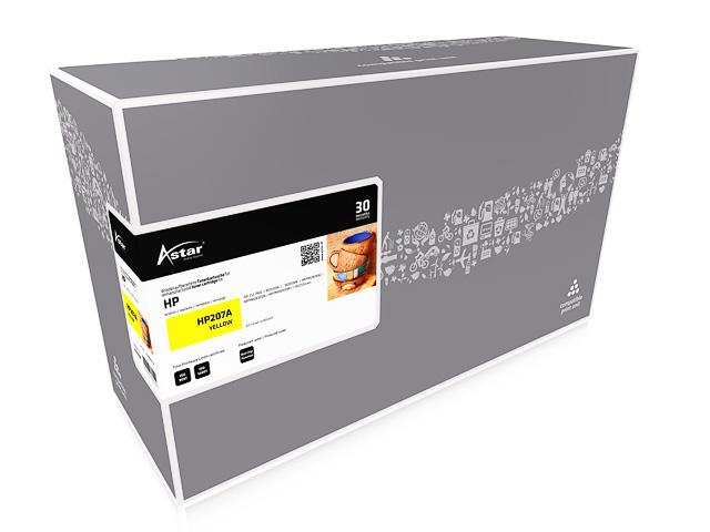 AS20260 ASTAR HP CLJ M255NW TONER YEL ST W2212A / HP207A 1250S. ohne Fuellstands.