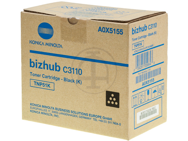 A0X5155 KONICA BIZHUB C3110 TONER BLACK 5000Seiten TNP51K