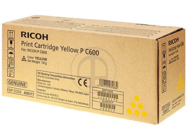 408317 RICOH P C600 TONER YELLOW 12.000Seiten