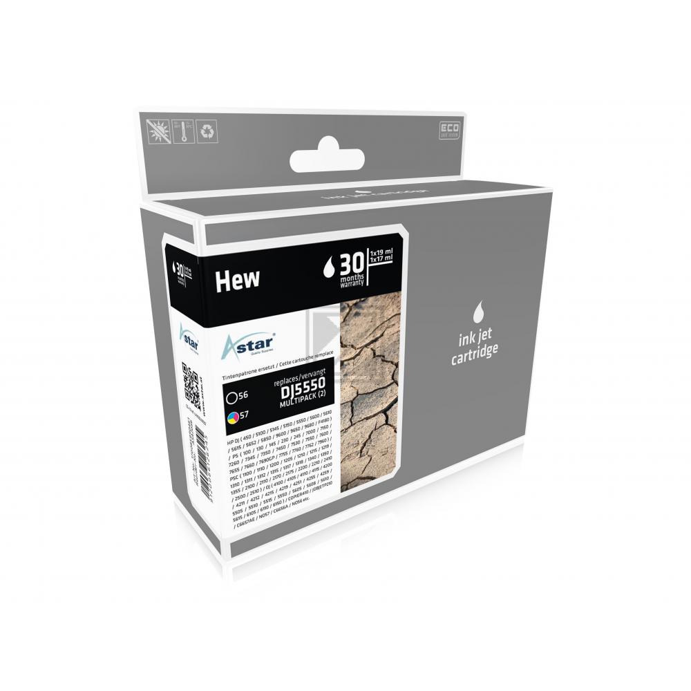 AS42056 ASTAR HP 56/57 DJ Tinte (2) blk-col rebuilt 520/500Seiten Chip