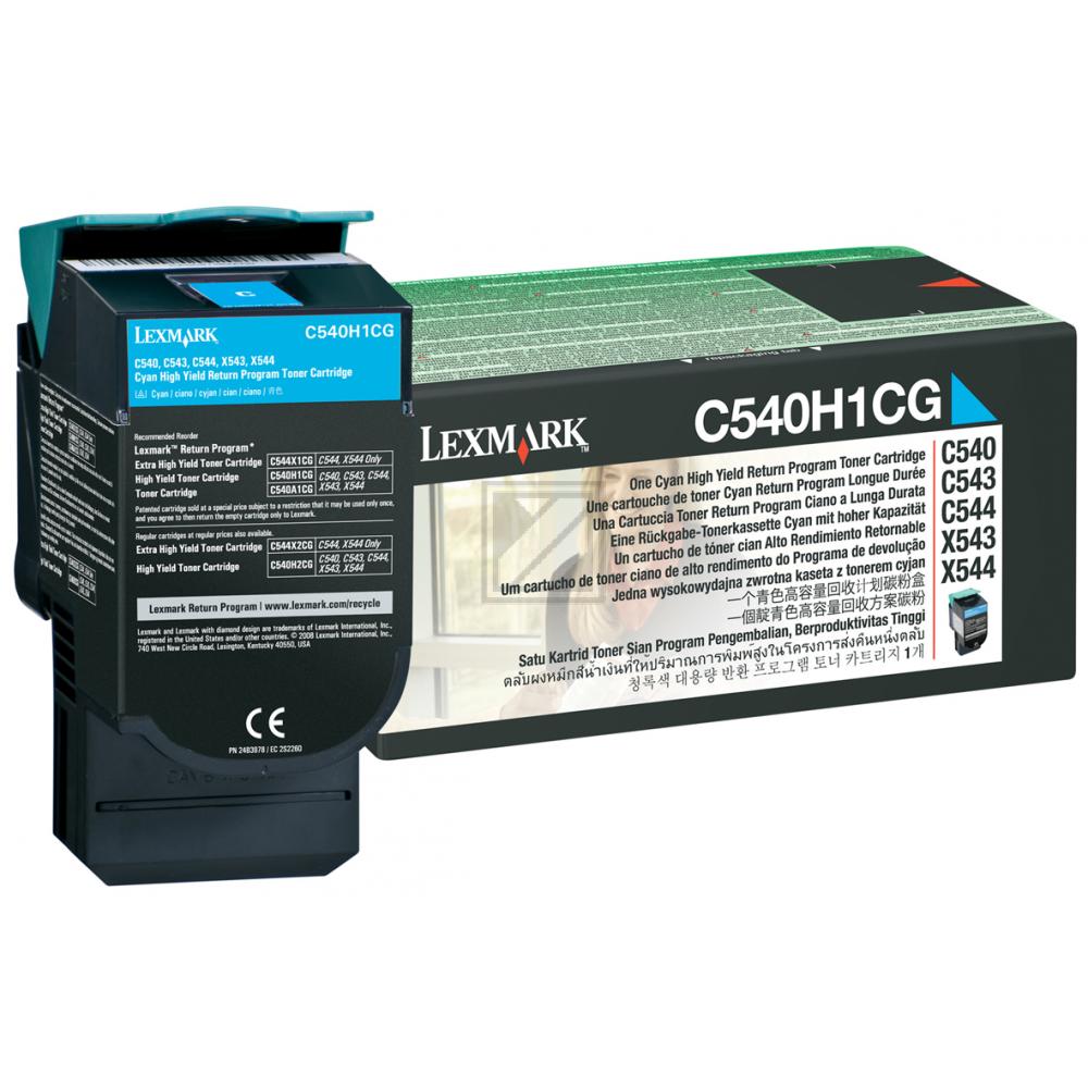 C540H1CG LEXMARK C54x/X54x Toner cyan HC return 2000Seiten
