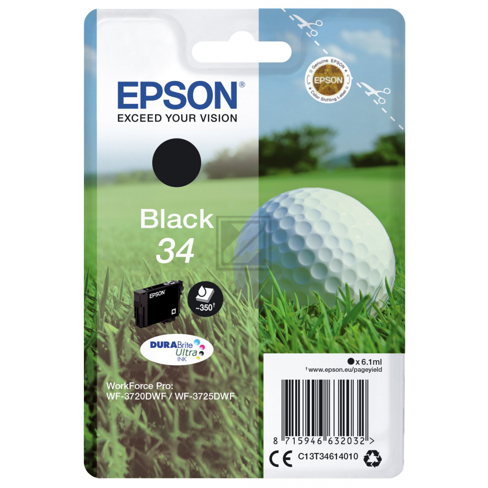 C13T34614010 EPSON WF Tinte black ST 350 Seiten 6,1ml