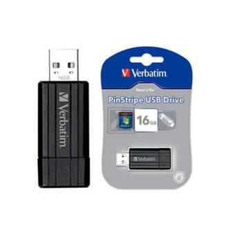 VERBATIM PINSTRIPE USB STICK 16GB 49063 8MB/s USB 2.0 schwarz