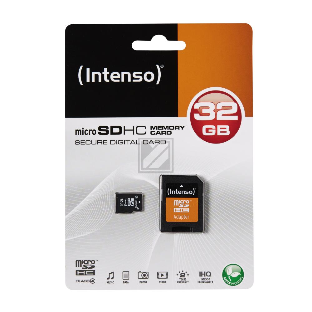 INTENSO MICRO SDHC KARTE 32GB 3403480 21MB/s mit Adapter