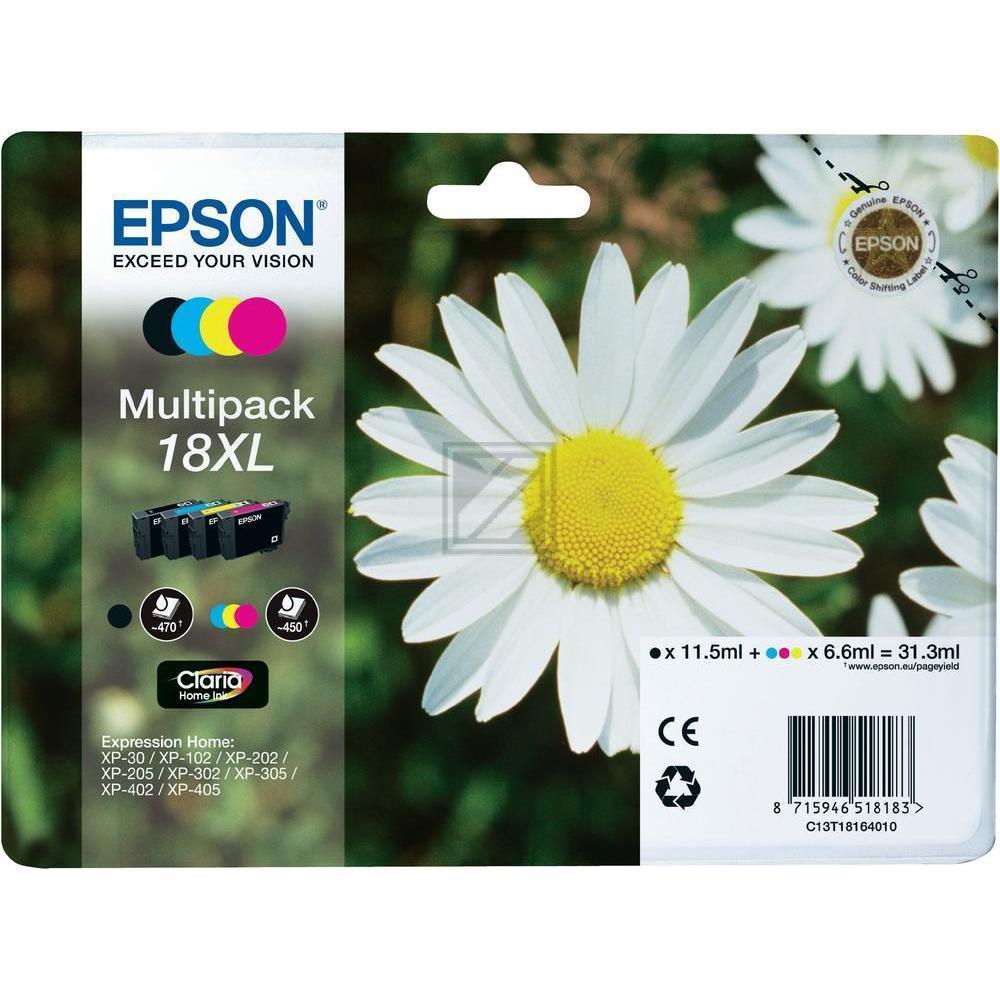 C13T18164012 EPSON XP Tinte (4) cmyk HC 1x470/3x450Seiten 1x11,5/3x6,6 ml