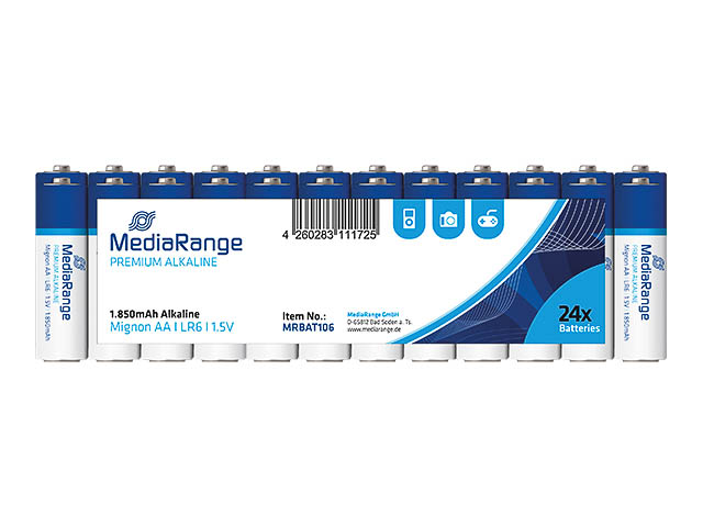 MEDIARANGE MIGNON BATTERIEN 24er PACK MRBAT106 LR06 Alkaline AA 1,5V