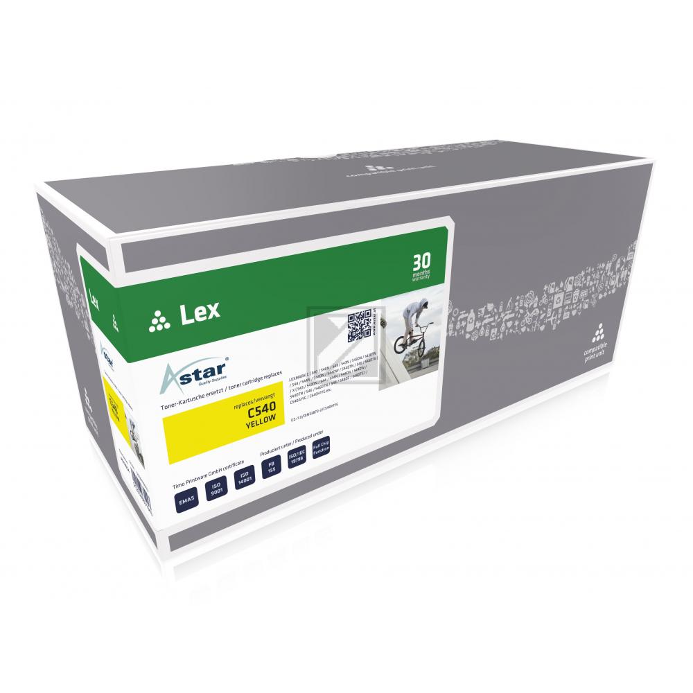 AS13054 ASTAR LEXMARK C540H1YG Optra C Toner yellow rebuilt 2000Seiten Chip