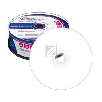 MEDIARANGE CDR80 700MB 52x IW (25) CB MR202 Cake Box inkjet printable
