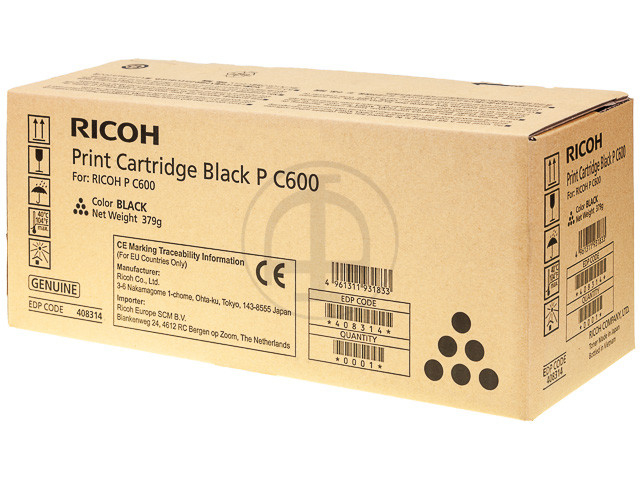 408314 RICOH P C600 TONER BLACK 18.000Seiten