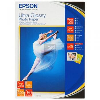 C13S041944 EPSON Fotopapier 13x18cm 50 Blatt weiss ultra 300gr Hochglanz