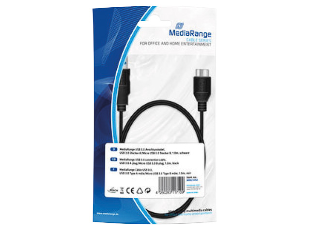 MEDIARANGE USB 3.0 ANSCHLUSSKABEL MRCS153 Micro USB 3.0 Stecker A+B