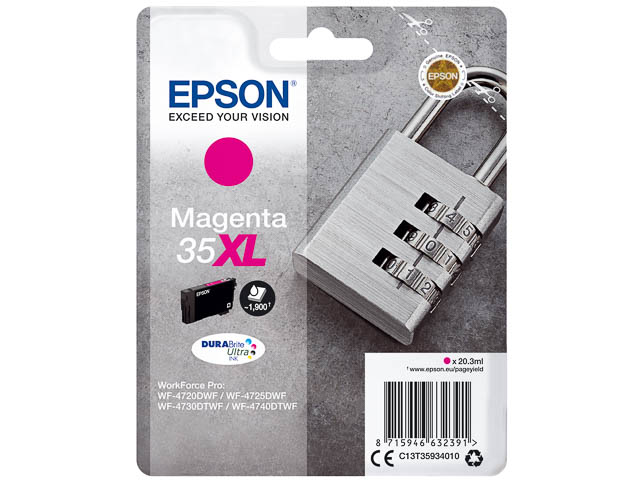 C13T35934010 EPSON WF4720DWF TINTE MA HC 20,3ml 1900Seiten magenta hohe Kap.