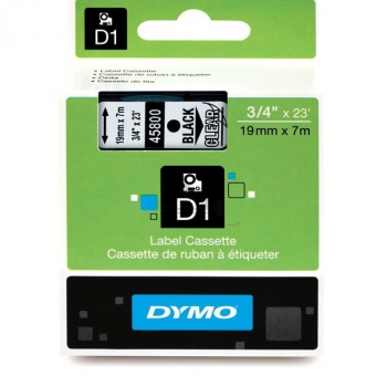 S0720820 DYMO D1 19mm SCHWARZ-KLAR 45800 Schriftband 7m