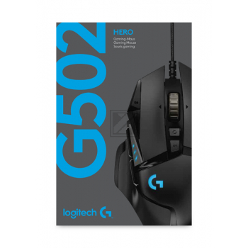 LOGITECH G502 HERO GAMING MAUS SCHWARZ 910-005471 11Tasten Kabel rechts