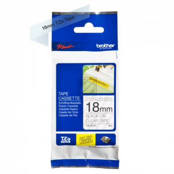 TZES141 BROTHER PTOUCH 18mm KLAR-SCHW Schriftband 8m laminiert