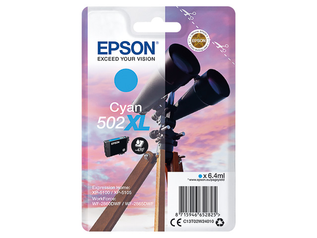 C13T02W24010 EPSON XP5100 TINTE CYA HC 6,4ml 470Seiten hohe Kapazitaet