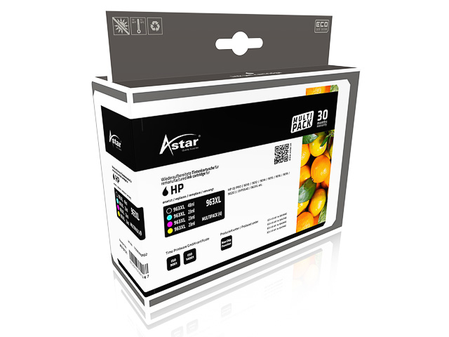 AS70721 ASTAR HP OJ PRO9010 TINTE(4)CMYK 3YP35AE / HP963XL 1x2000+3x1600 o.Fuell.