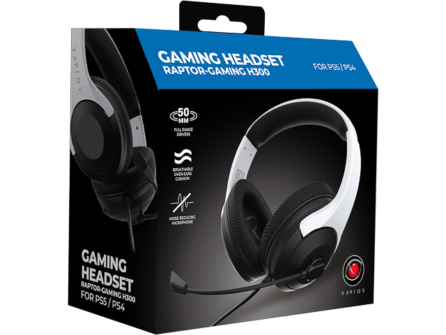 RAPTOR GAMING H300 HEADSET WEISS RG-H300-W mit Kabel