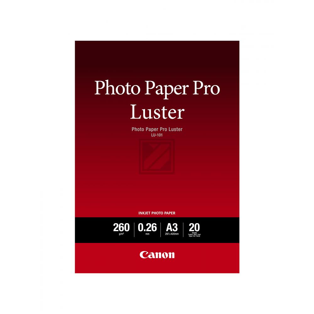 6211B007 CANON Fotopapier A3 (297x420mm) 20Blatt weiss LU101 260gr