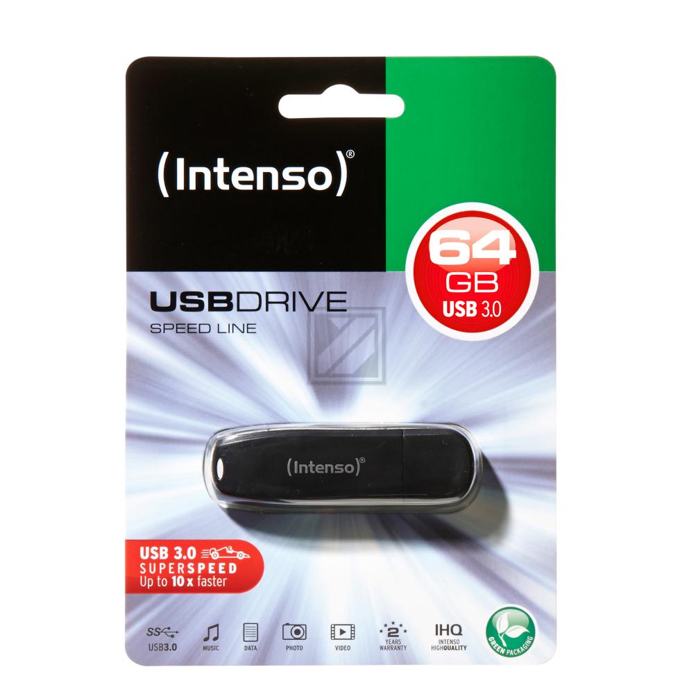 INTENSO SPEED LINE USB STICK 64GB 3533490 70MB/s USB 3.0 schwarz