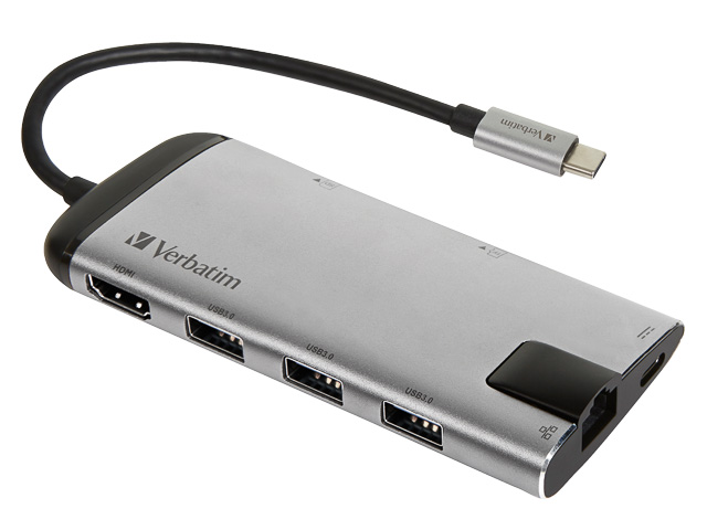 VERBATIM USB-C MULTIPORT HUB 49142 USB HDMI SDHC MicroSD RJ45