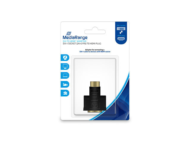 MEDIARANGE DVI AUF HDMI ADAPTER 24+5 PIN MRCS171 schwarz