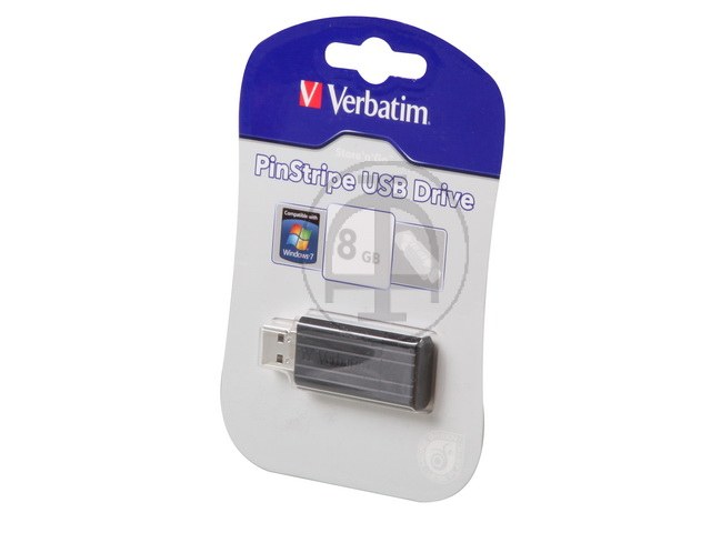 VERBATIM PINSTRIPE USB STICK 8GB 49062 8MB/s USB 2.0 schwarz