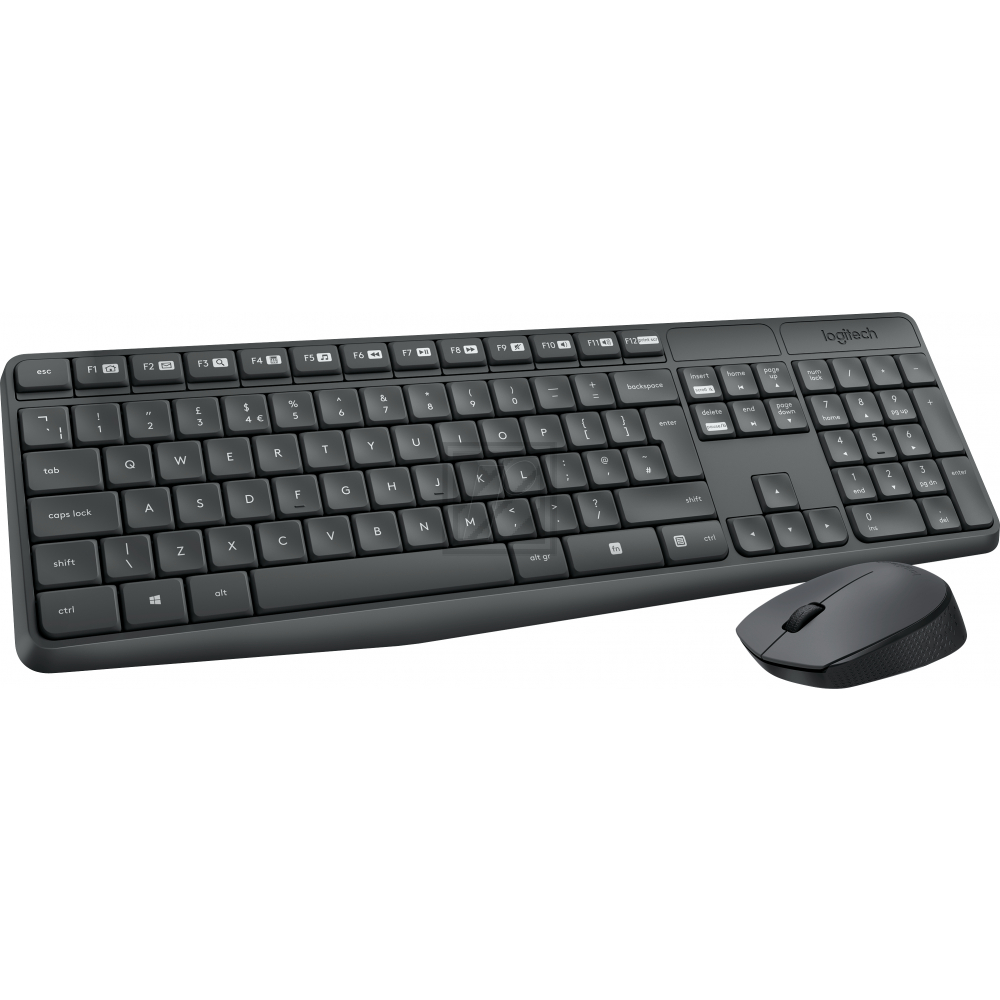 920-007905 LOGITECH MK235 Tastatur+Maus QWERTZ DE kabellos schwarz