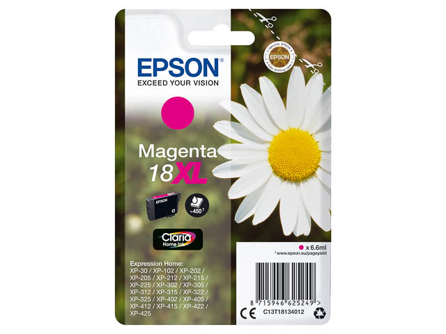C13T18134012 EPSON XP30 TINTE MAGENTA HC 6,6ml 450Seiten hohe Kapazitaet