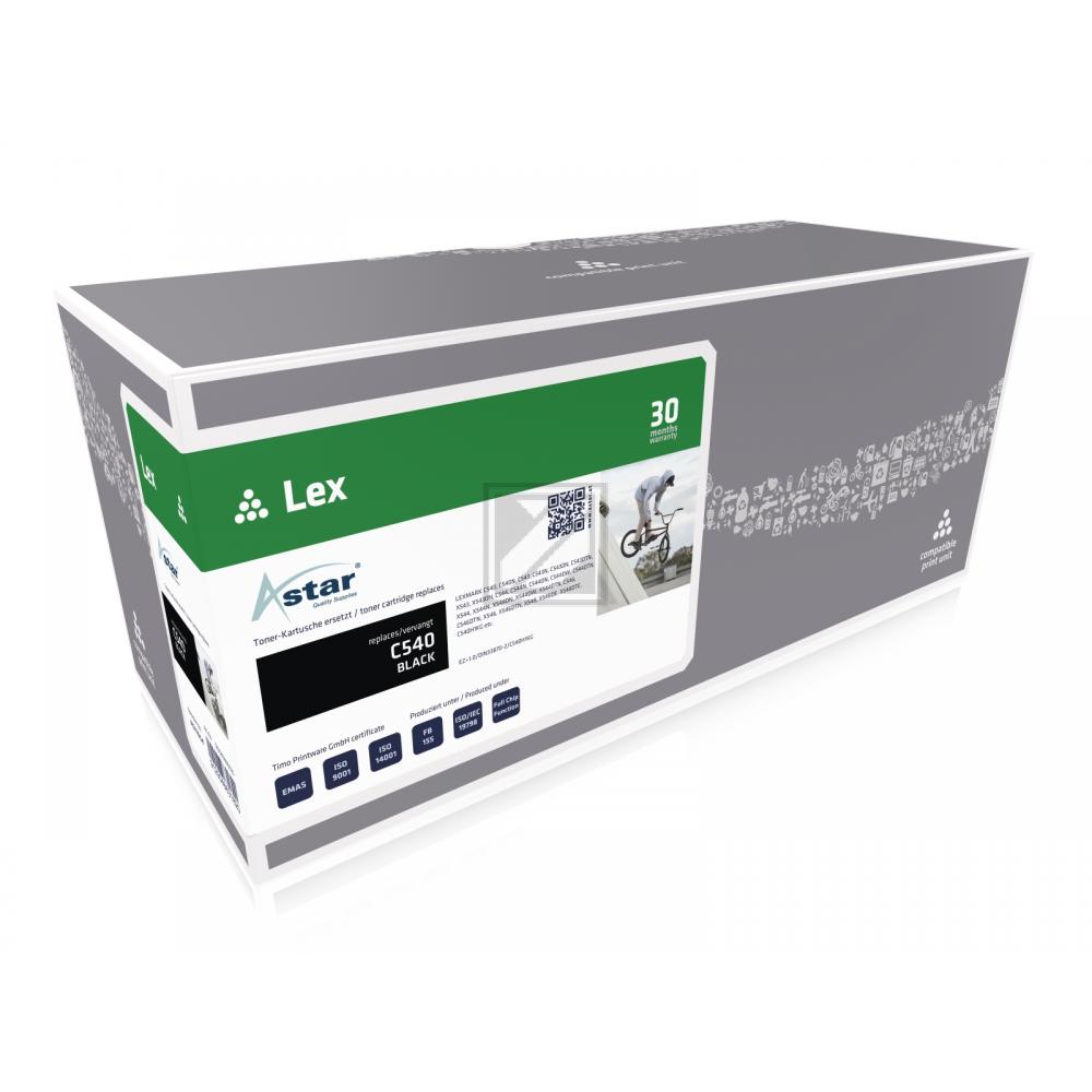 AS11054 ASTAR LEXMARK C540H1KG Optra C Toner black rebuilt 2500Seiten Chip