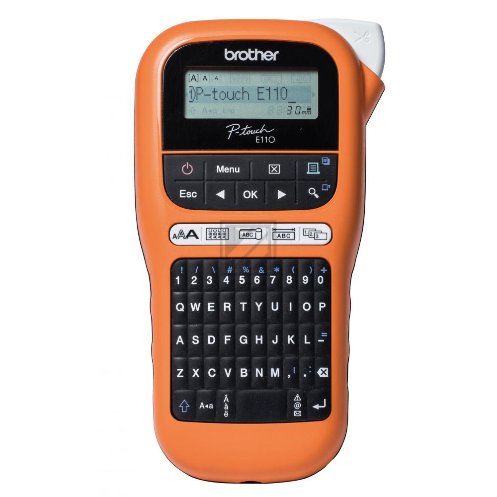 PTE110G1 BROTHER PT E110 Beschriftungsgeraet QWERTZ DE 3,5-12mm