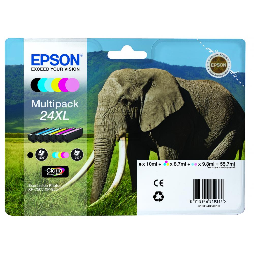 C13T24384011 EPSON XP Tinte (6) cmyk lc/lm HC Claria Home 1x500/5x740