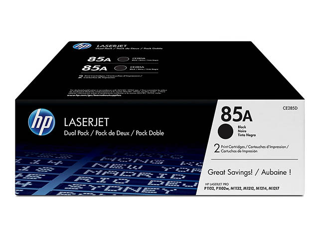 CE285AD HP LJ P1002 CARTRIDGE (2) BLACK HP85A 2x1600Seiten