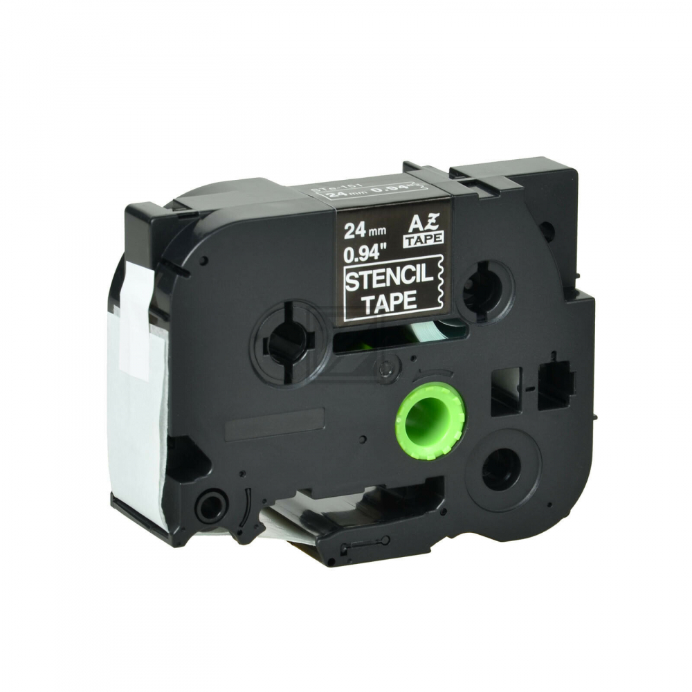 STE151 BROTHER PT Schriftband 24mm weiss klar 3 Meter nicht laminiert