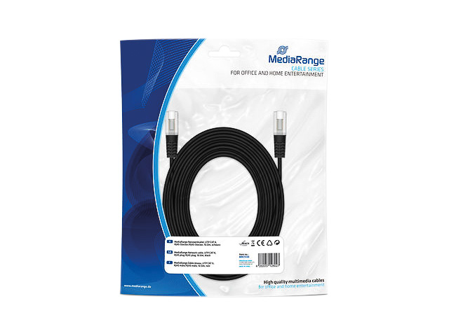 MEDIARANGE NETZWERKKABEL 10m MRCS120 schwarz