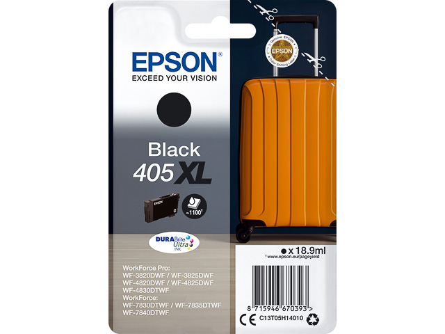 C13T05H14010 EPSON WF4825DWF TINTE BLK 405XL 18,9ml 1100Seiten hohe Kapazitaet