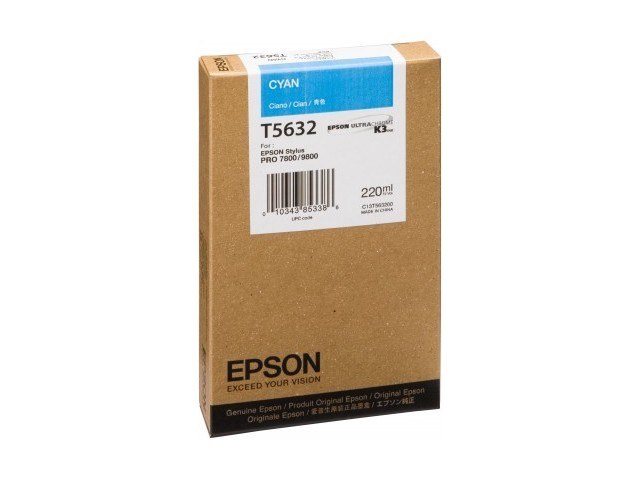 C13T603200 EPSON ST PRO7800 TINTE CYA HC 220ml hohe Kapazitaet