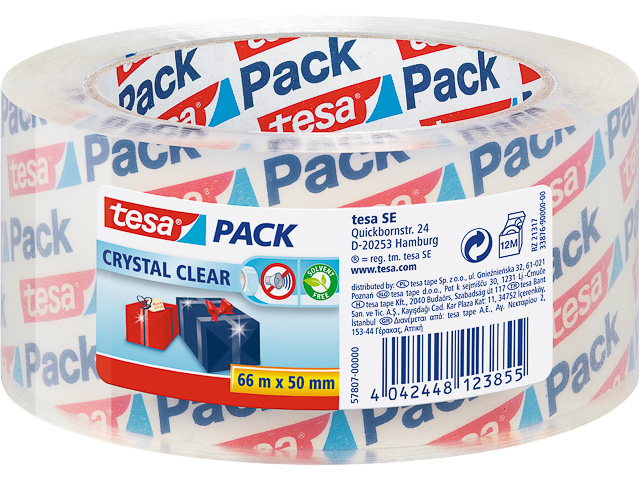 TESAPACK ULTRA STRONG PVC PACKBAND 57807-00000-01 66mx50mm kristall-klar