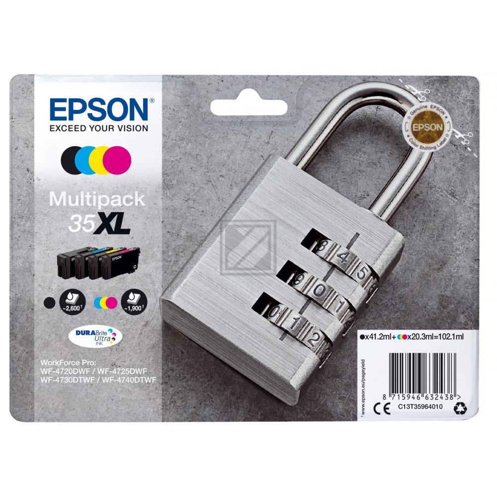 C13T35964010 EPSON WF Tinte (4) cmyk HC 1x2600/3x1900Seiten 1x41,2/3x20,3 ml