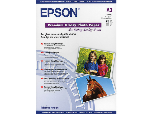 C13S041315 EPSON FOTOPAPIER A3 20Blatt 255gr premiumglanz