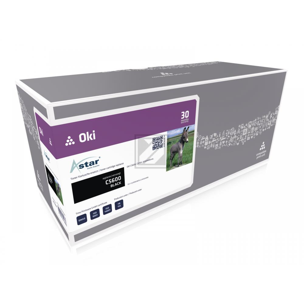 AS11408 ASTAR OKI 43324408 C5xxx Toner black rebuilt 6000Seiten
