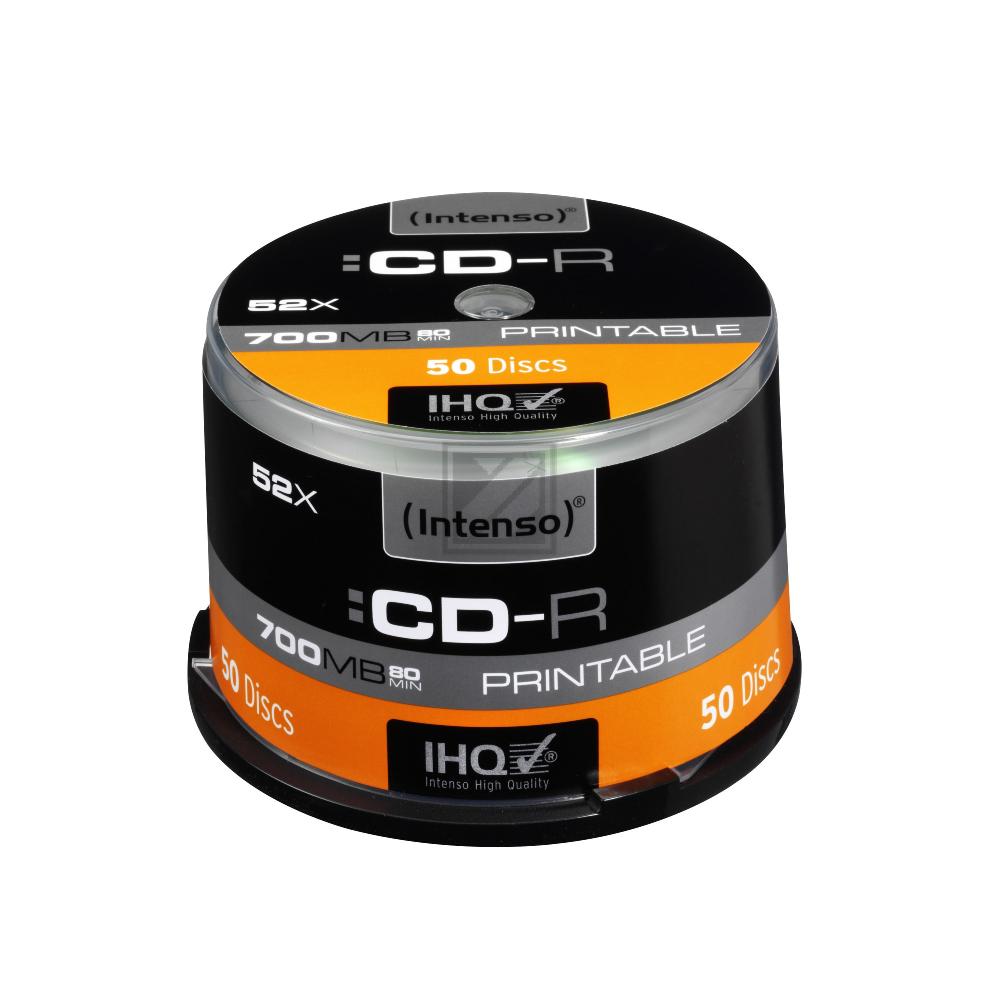 INTENSO CDR80 700MB 52x IW (50) CB 1801125 Cake Box inkjet printable