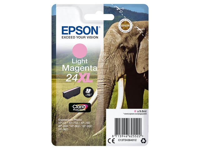 C13T24364012 EPSON XP750 TINTE LMAG HC 9,8ml 740Seiten hohe Kapazitaet