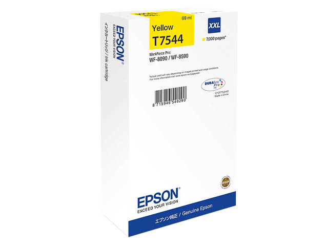 C13T754440 EPSON WF8090 TINTE YELLOW EHC 69ml 7000Seiten extra hohe Kapazitaet