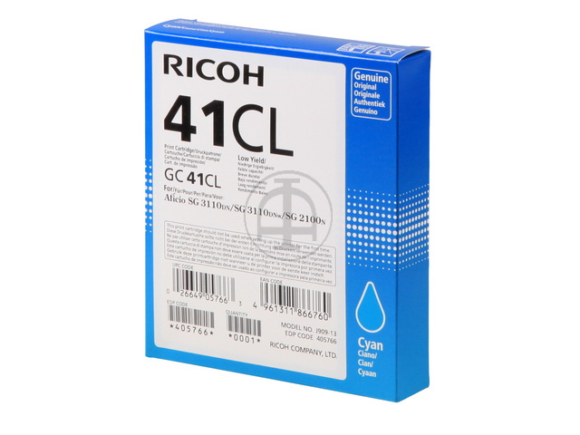 405766 RICOH SG2100N GEL TINTE CYAN GC41CL 600Seiten