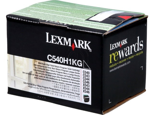 C540H1KG LEXMARK C540 TONER BLACK HC 2500Seiten hohe Kapazitaet return