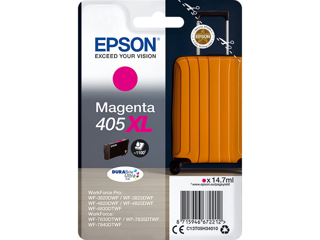 C13T05H34010 EPSON WF4825DWF TINTE MAG 405XL 14,7ml 1100Seiten hohe Kapazitaet